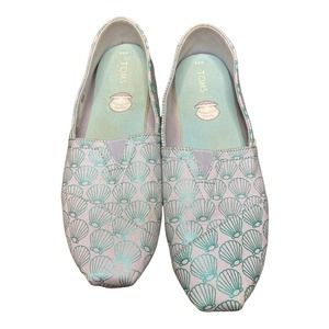 Tom's Women's Slip-On Shoes - Seashell Lavender Blue Mermazing Print, Women‎ 9.5